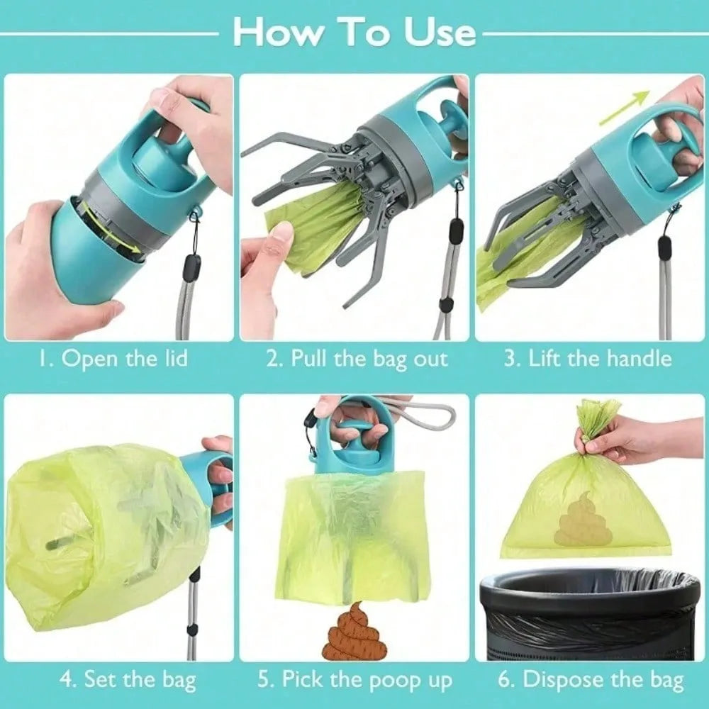 Portable Dog Pooper Scooper No Touch Claw Pickup Tool
