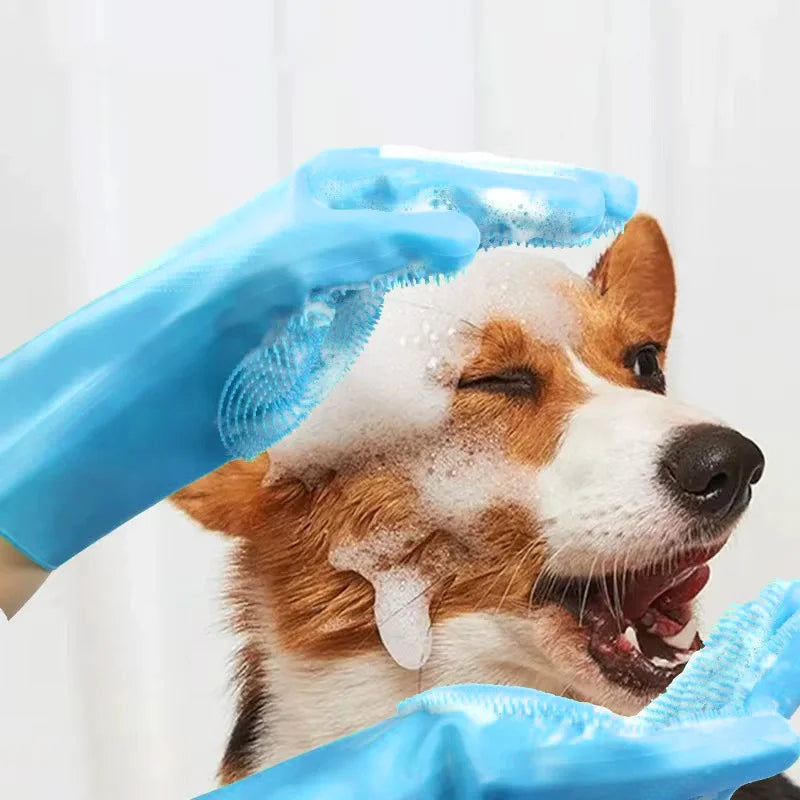 Silicone Scrubber Mitt for Dogs & Cats, Massage Waterproof, Bite-Resistant