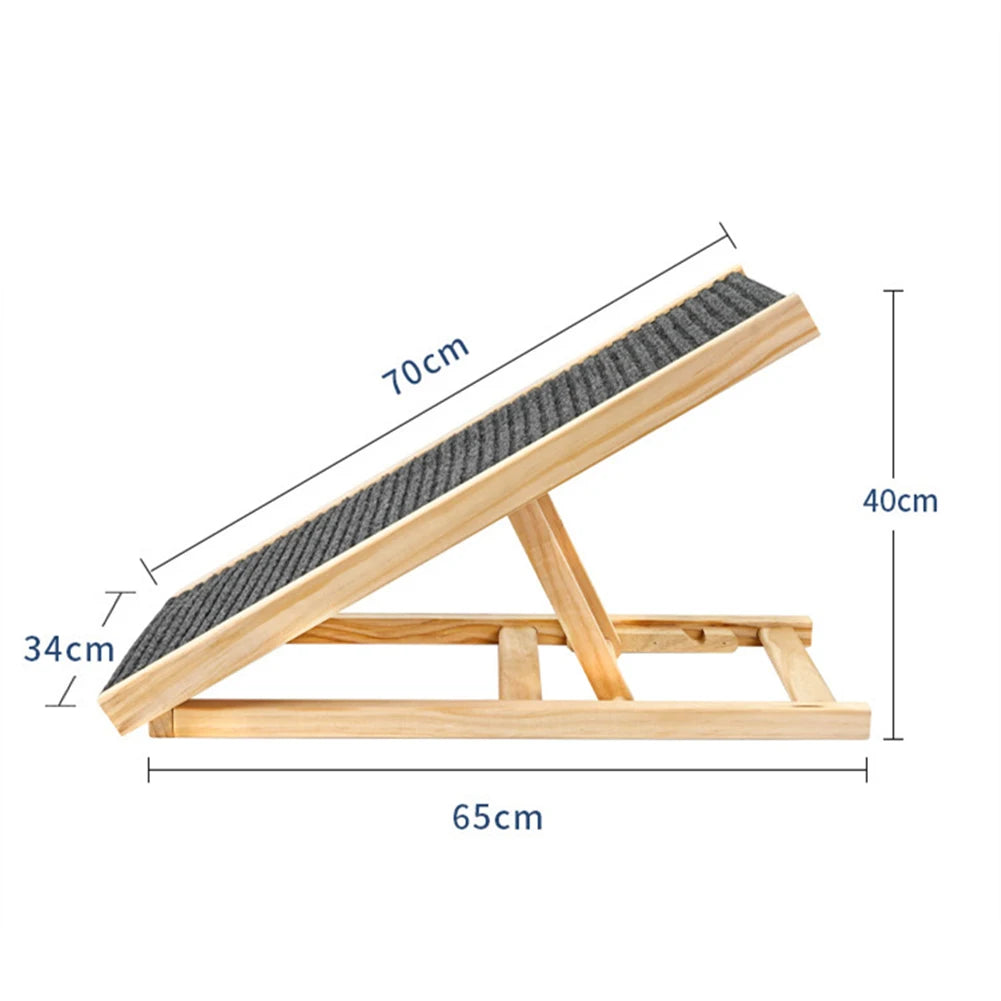 Pet Ramp Ladder Natural Pine Wooden Lightweight Folding