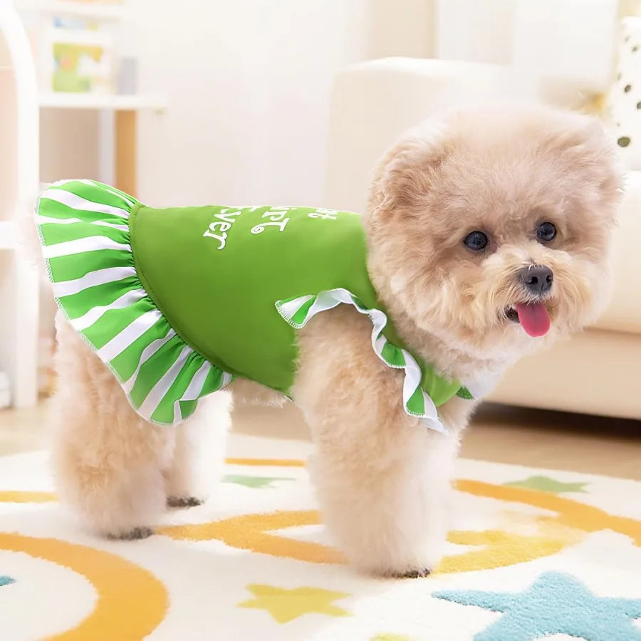 4 Pieces Colorful Flower Dresses for Small Female Dogs Fashionable Apparel