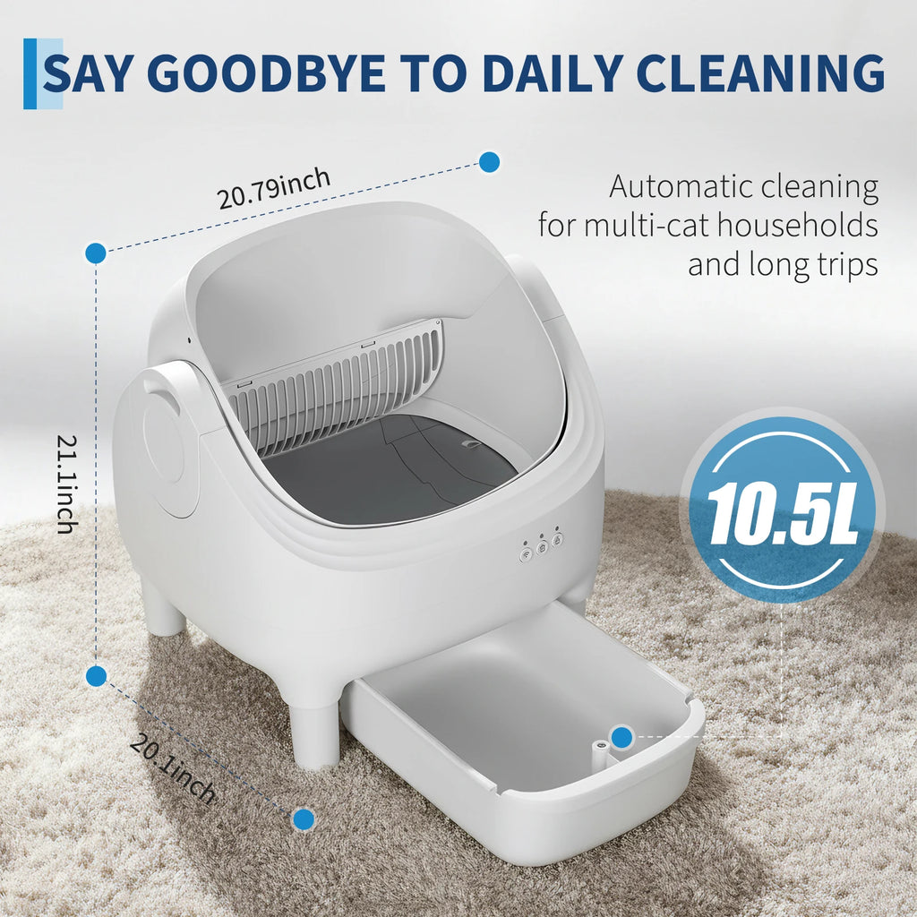 Self Cleaning Automatic Cat Litter Box, APP Control odor-free