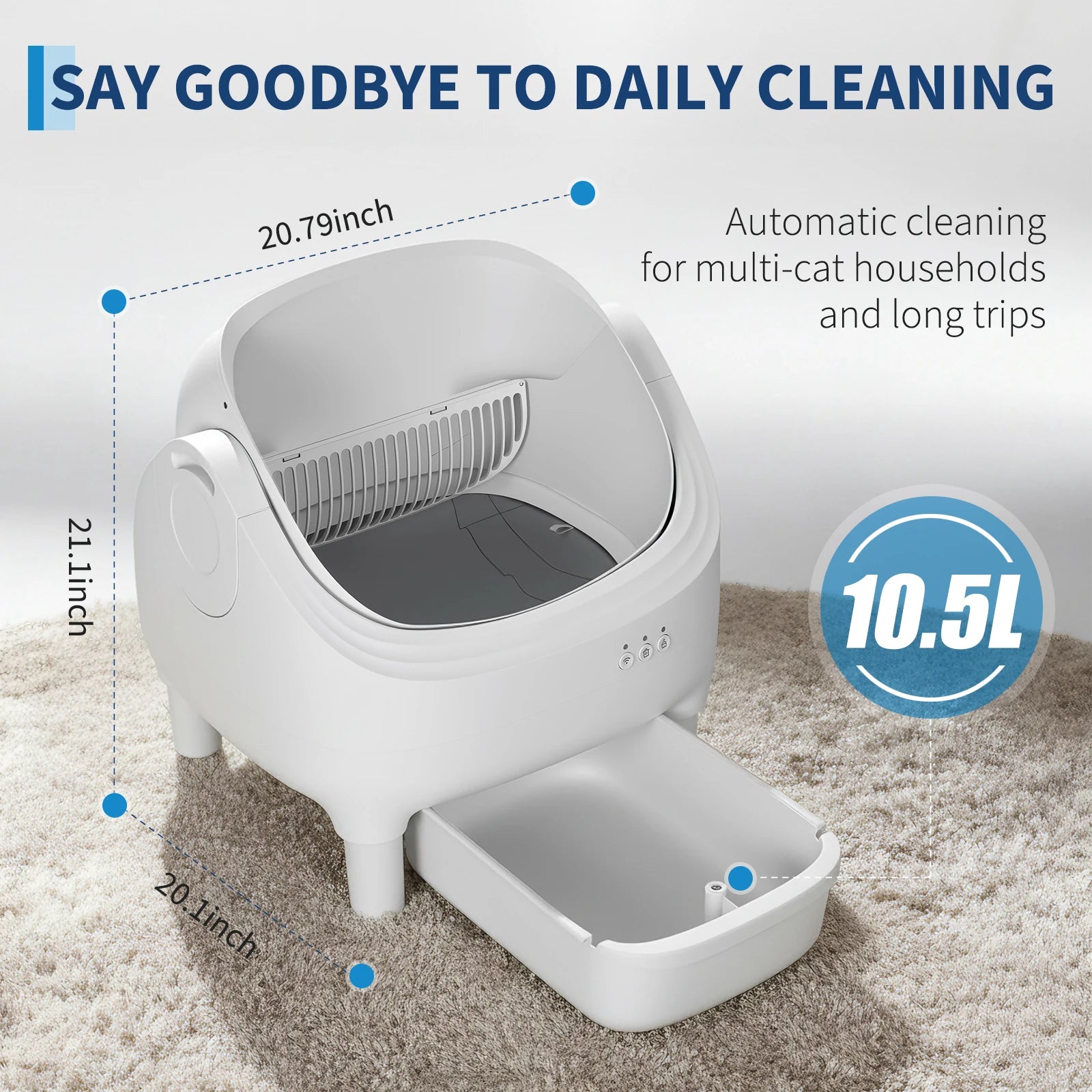 Self Cleaning Automatic Cat Litter Box, APP Control odor-free