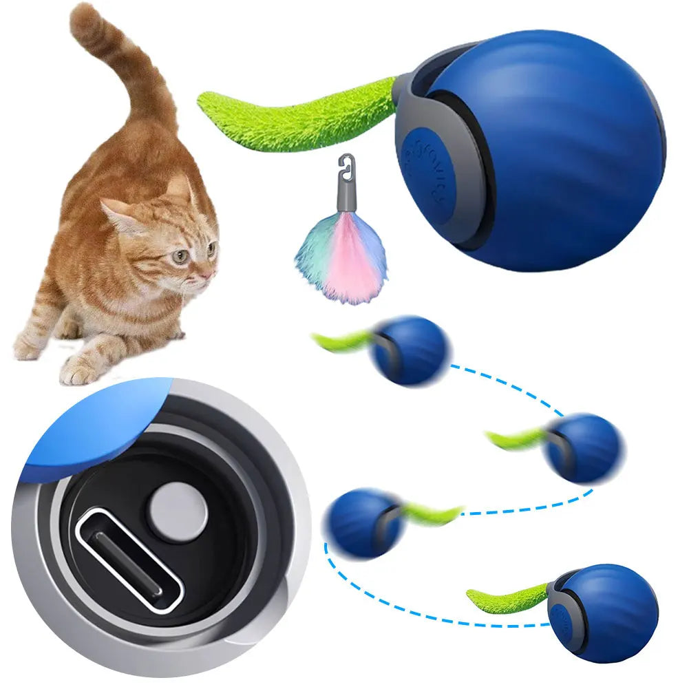 Automatic Moving Cat Toy Ball Smart Cat Toys Two Speed Adjustment