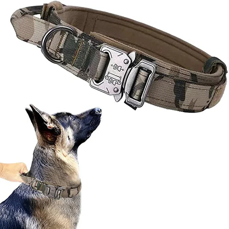 Durable Tactical Dog Collar Leash Set Adjustable Medium Large Dog