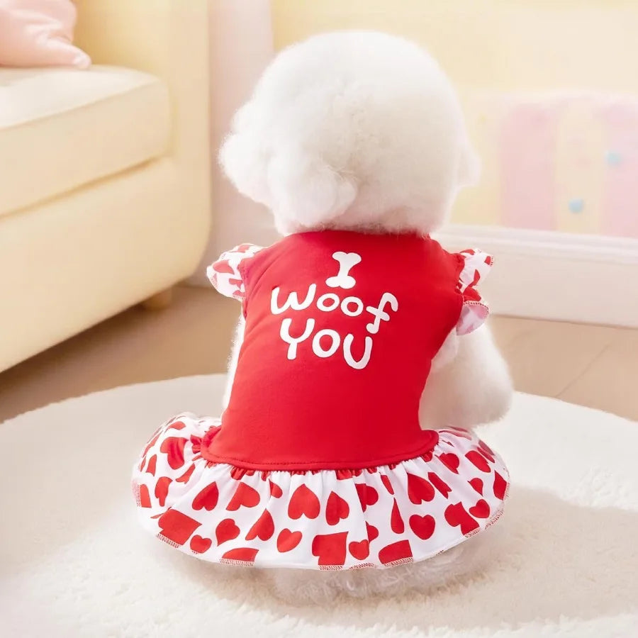 4 Pieces Colorful Flower Dresses for Small Female Dogs Fashionable Apparel