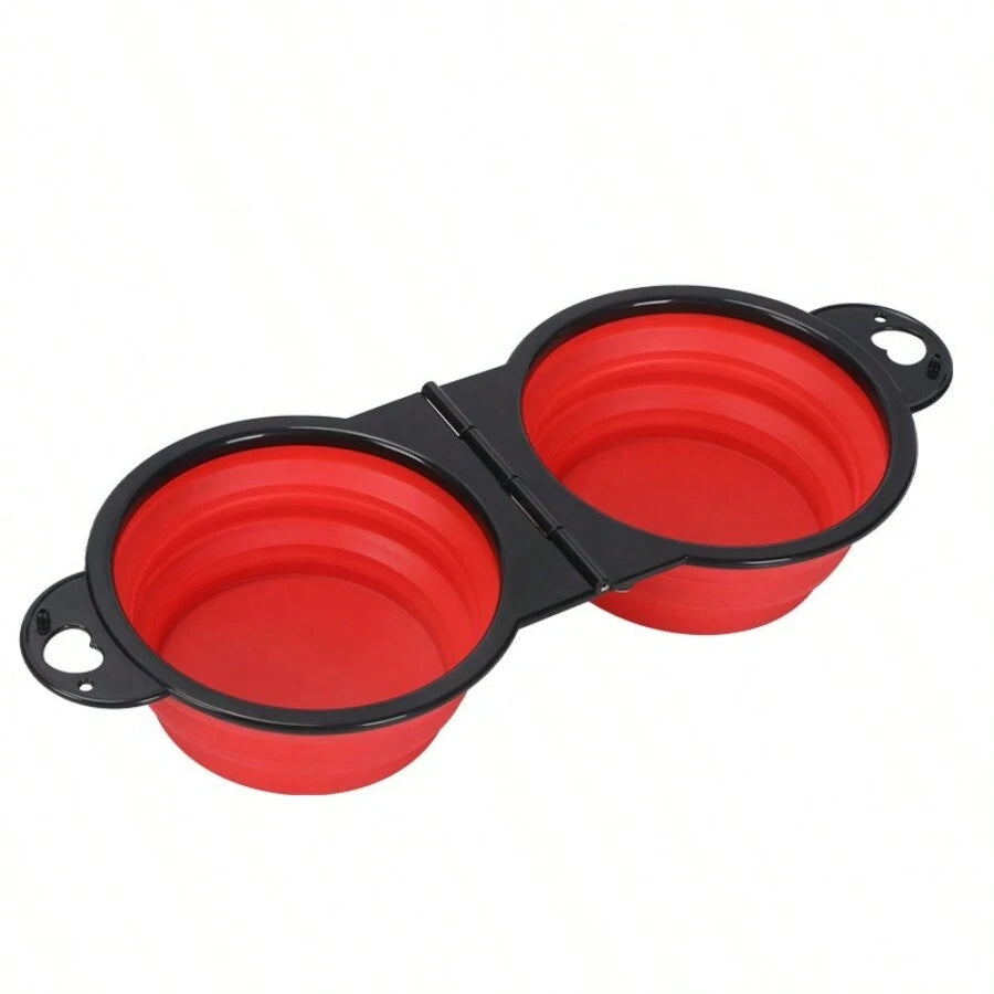 1-piece 2-in-1 Foldable Feeding Bowl Dog Cat Drinking Bowl