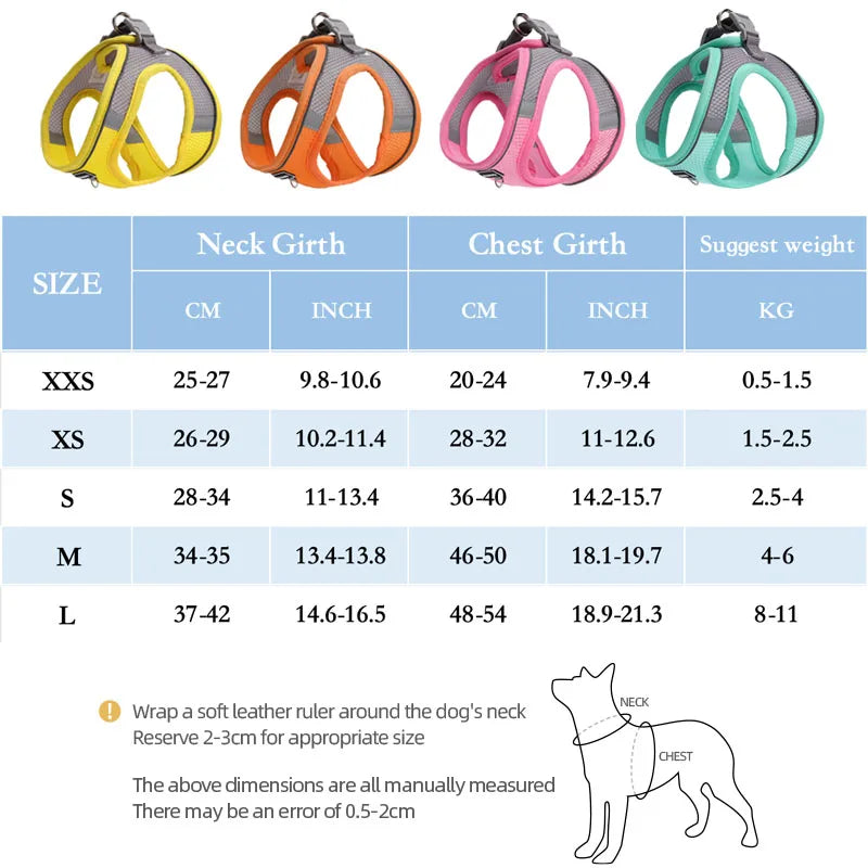 Harness for Dogs and Cats  Adjustable Collar Leash