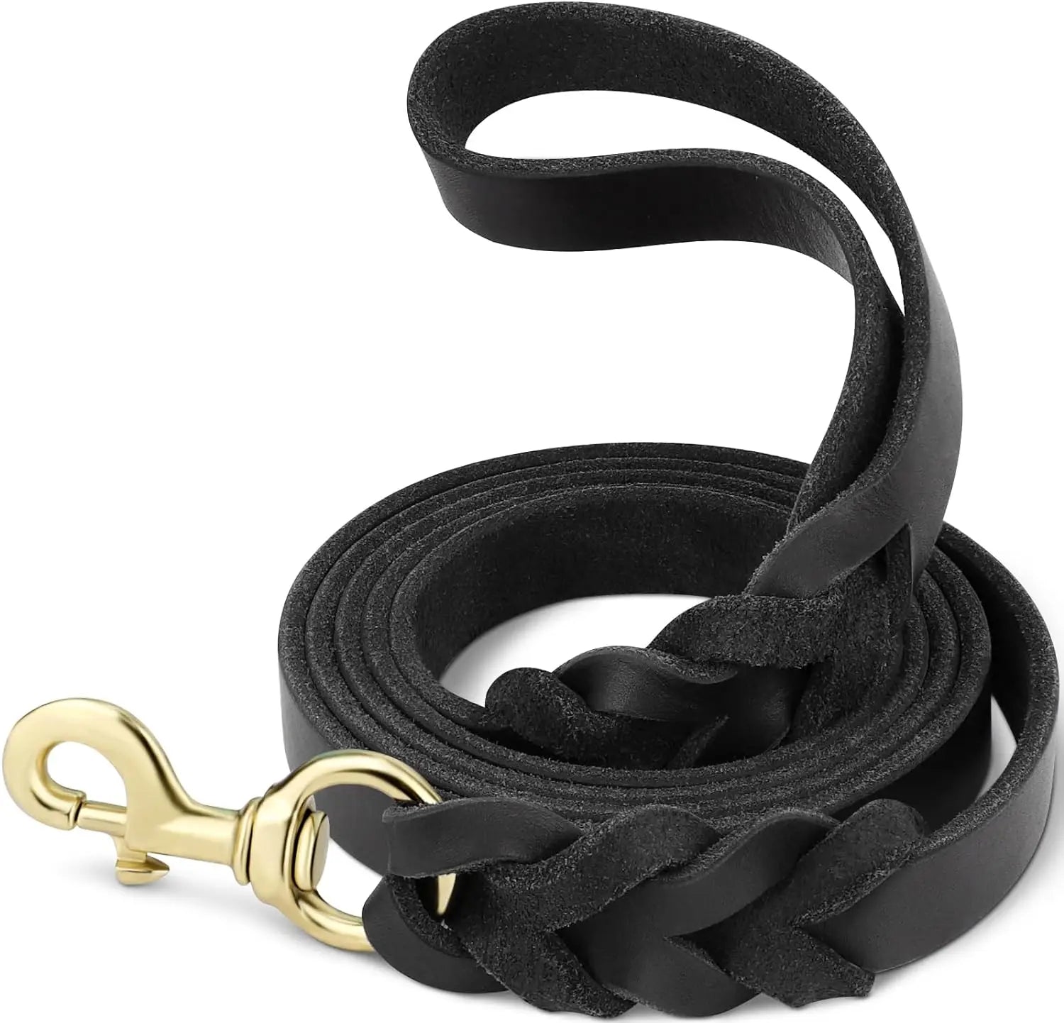 Leather Dog Leash, Heavy Duty Genuine Leather Braided Dog Leashes
