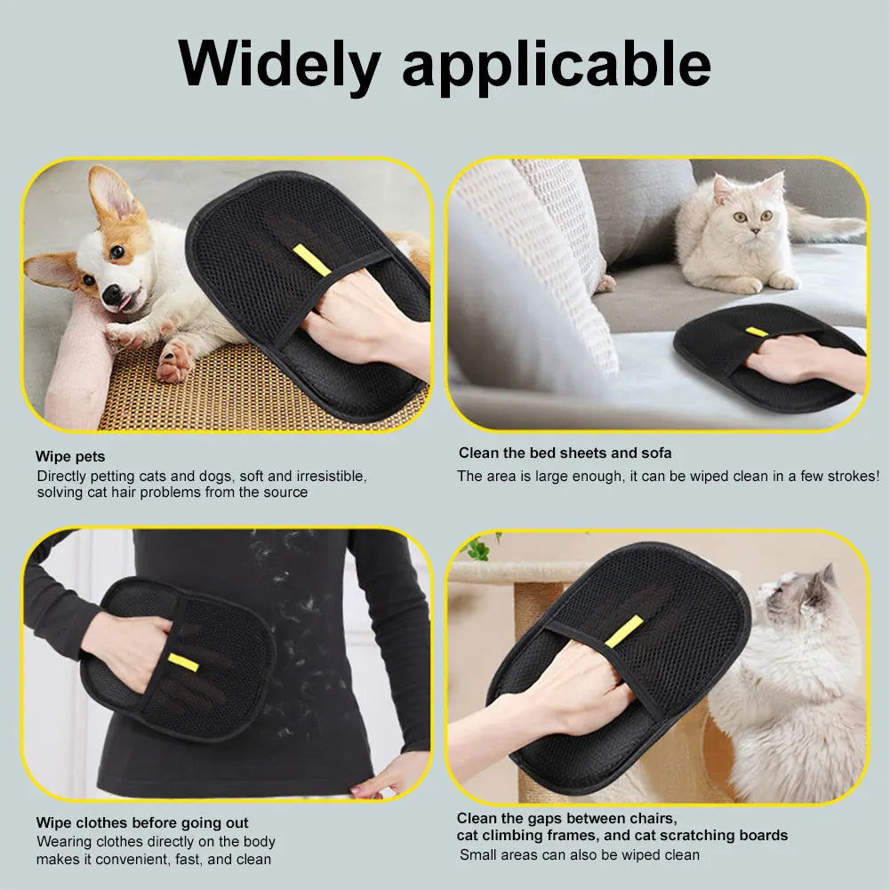 Grooming Gloves Hair Remover Brush  Remover for Dog Cat Rabbit with Long/Short/Curly Hair