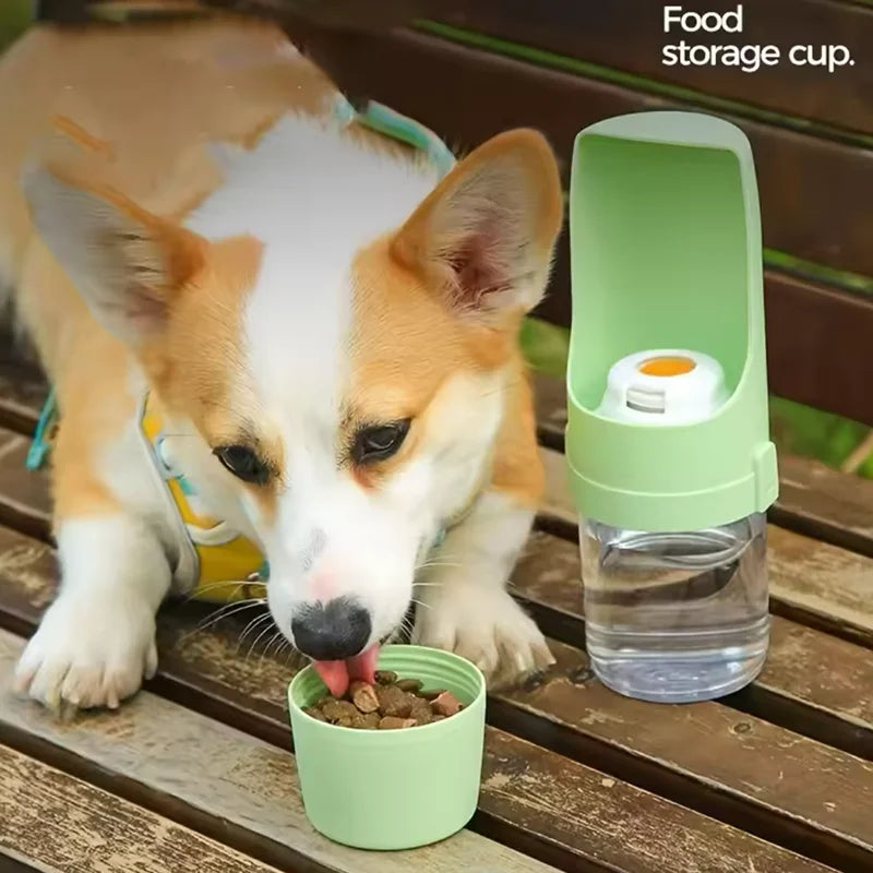 New Portable Two-In-One Foldable Pet Water Bottle with Food Container