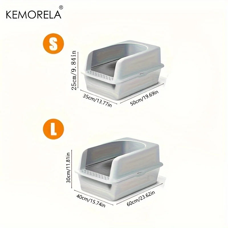 XL 60/50CM Stainless Steel Litter Box With Lid For Large and Small Cats
