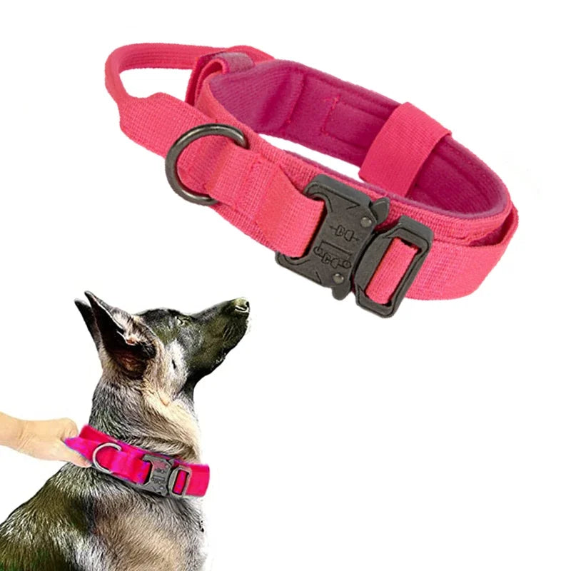 Durable Tactical Dog Collar Leash Set Adjustable Medium Large Dog