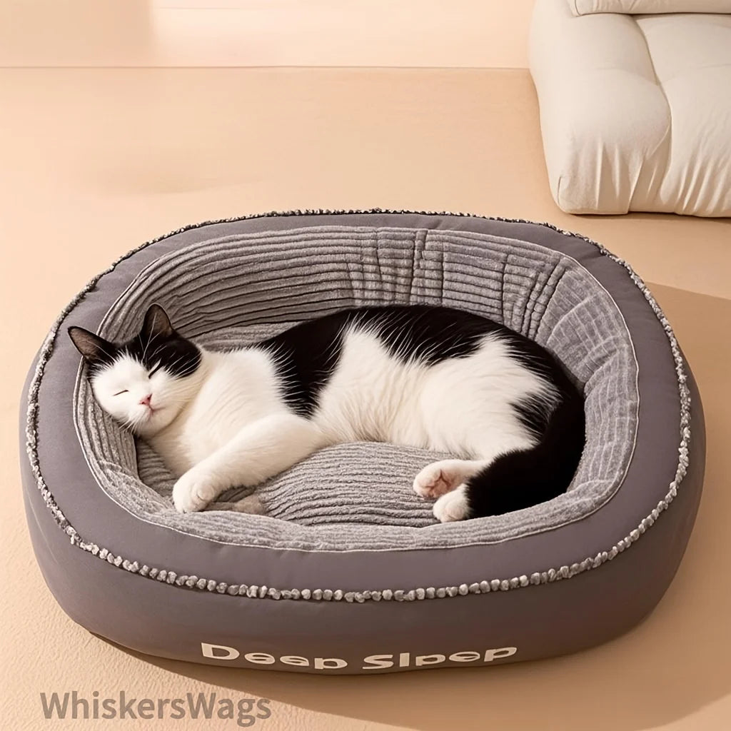 Pet Bed Comfortable Donut Round Soft Washable Dog Cat Cushion