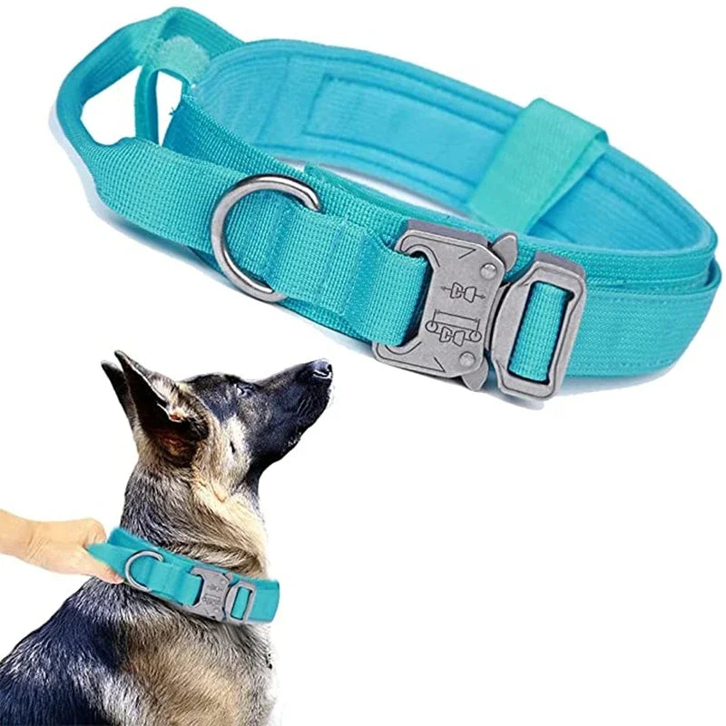 Durable Tactical Dog Collar Leash Set Adjustable Medium Large Dog