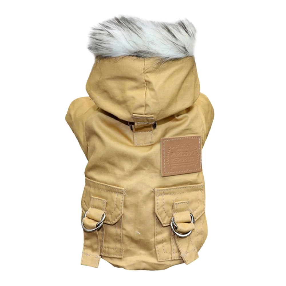 Dog Jacket With Harness Winter Hiking Coat Hoodie Vest Windproof Outdoor Jacket