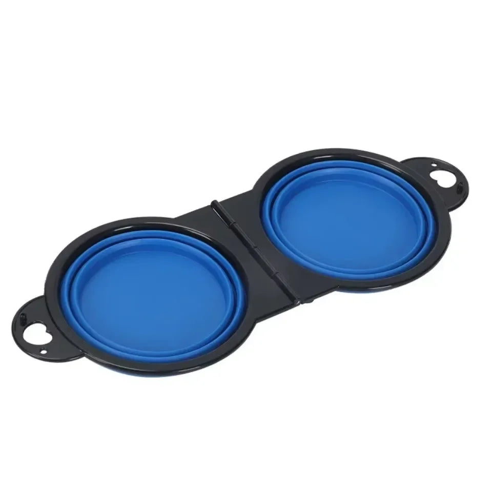 1-piece 2-in-1 Foldable Feeding Bowl Dog Cat Drinking Bowl