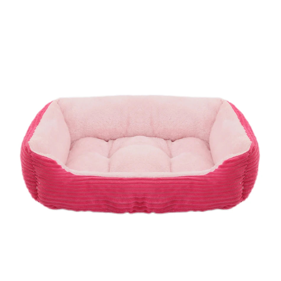 Pet Cat Dog Bed Cozy Square Plush Kennel Puppy Sofa Bed Small Large Dog Sleep Pad Portable Pet Bed Nest Pet Supplies Accessories