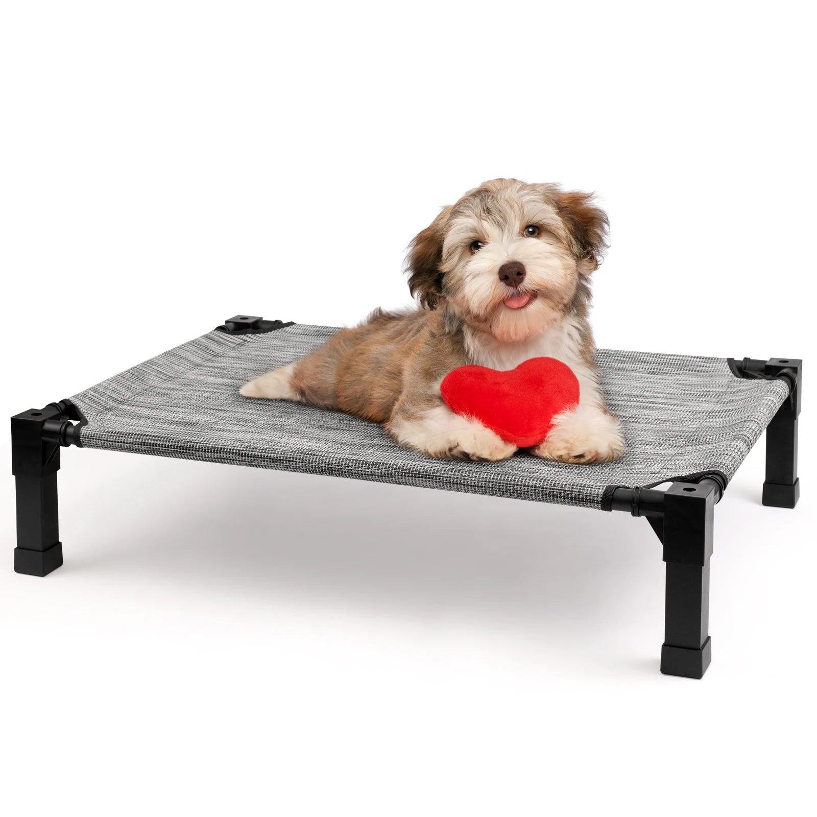 Cooling Raised Pet Cot with Chew Proof Washable Breathable Mesh and Metal Frame,