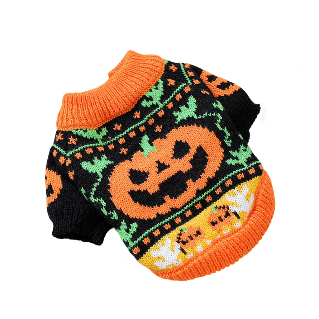 Pumpkin Knitted Sweater Small Dog Cat Outfit