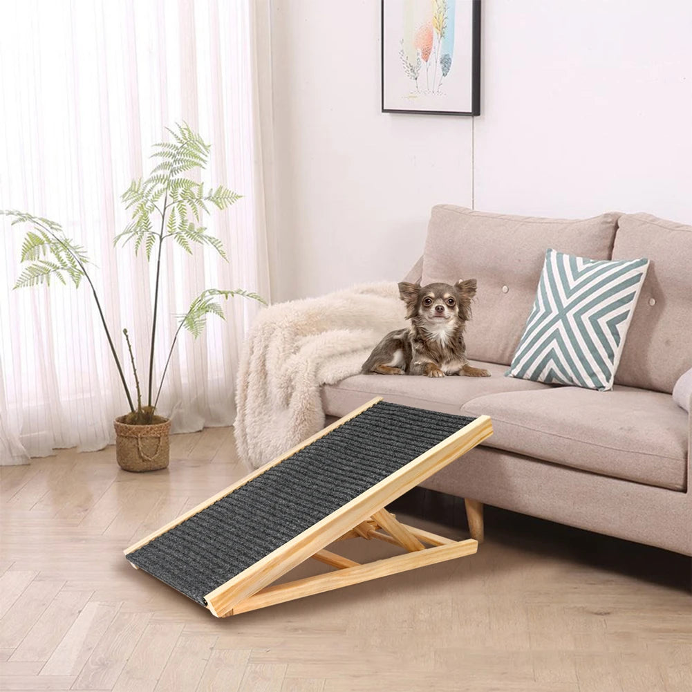Pet Ramp Ladder Natural Pine Wooden Lightweight Folding