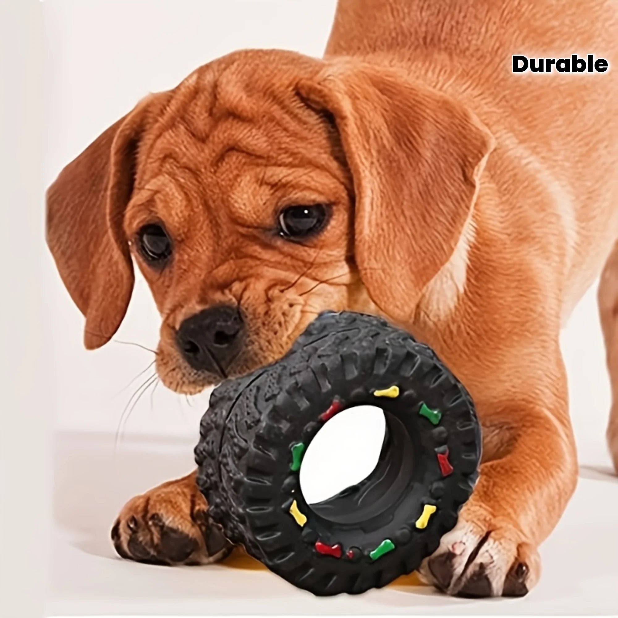 Puppy Teeth Training Toy Wheel Interactive Sound Toy Chew-Resistant