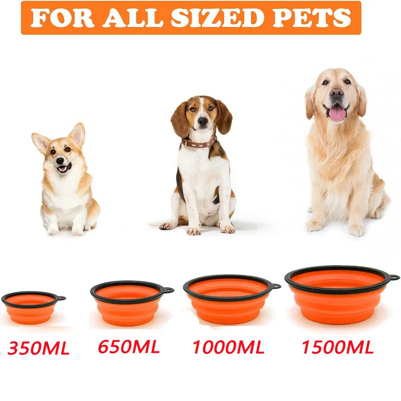 Outdoor Pet Travel Collapsible Portable Puppy Food Container Feeder Bowl