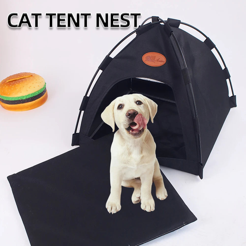 Foldable Pet Tent Bed Cats House Warm Cushions Four Seasons Universal Cat and Dog Pets Nest Cool Mat Outdoor Portable Breathable