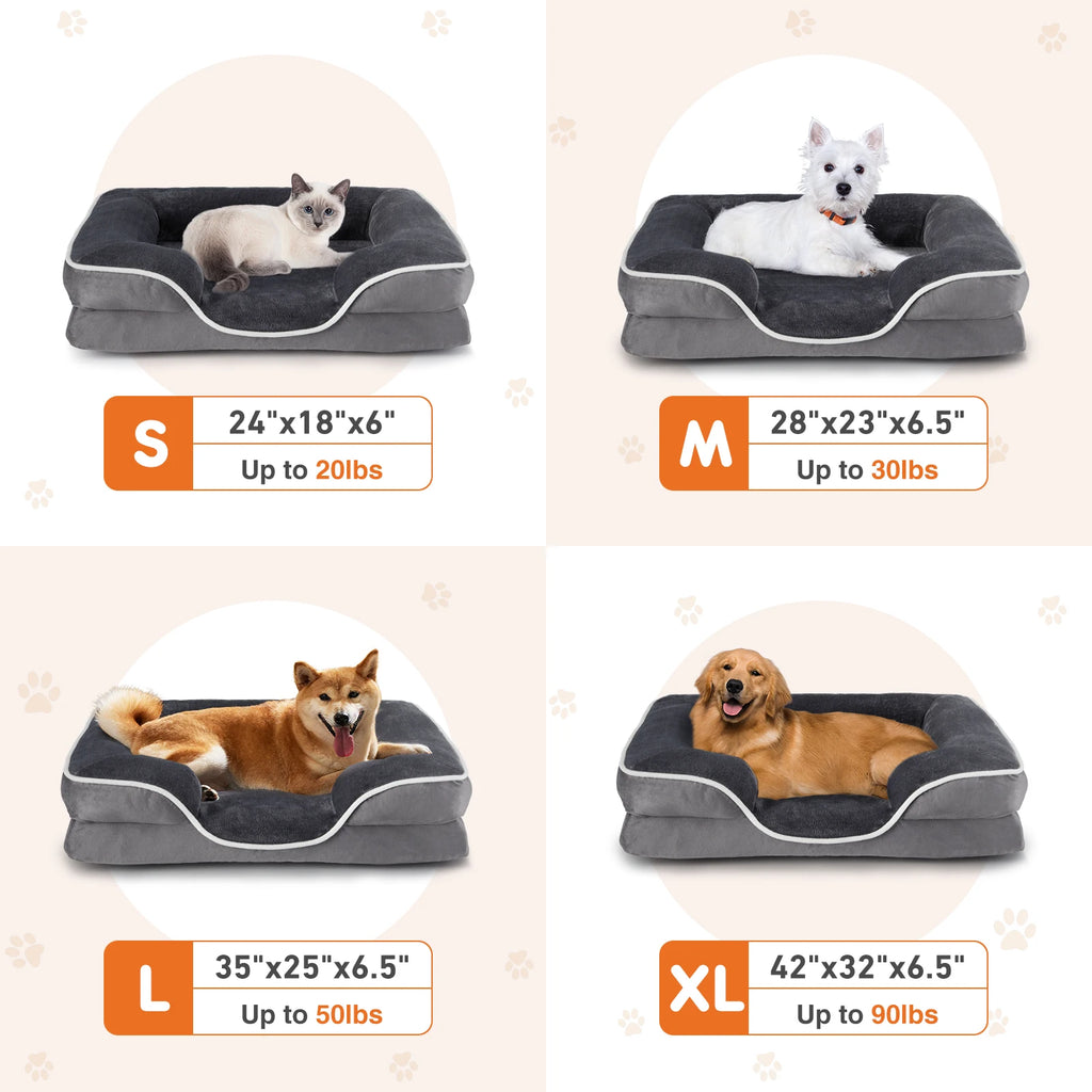 JHK Orthopedic Bed Memory Foam Bed for Small Dogs & Cats with Washable Removable