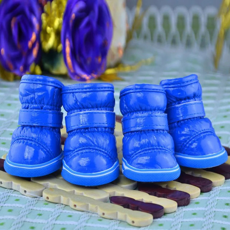 Warm Pet Dog Shoes For Autumn Winter Fleece Puppy Shoes Waterproof