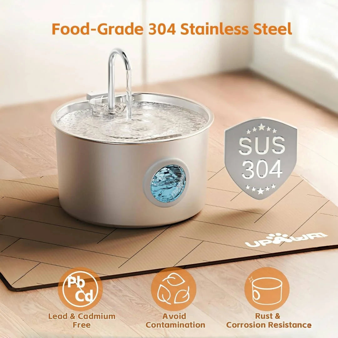 Stainless Steel , 108oz Pet Fountain Dispenser Automatic for Inside Dog Cats.