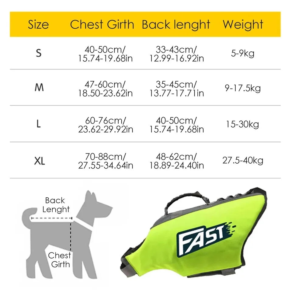 Pet Swimming Life Jacket Safety Vest for Dogs Adjustable Reflective