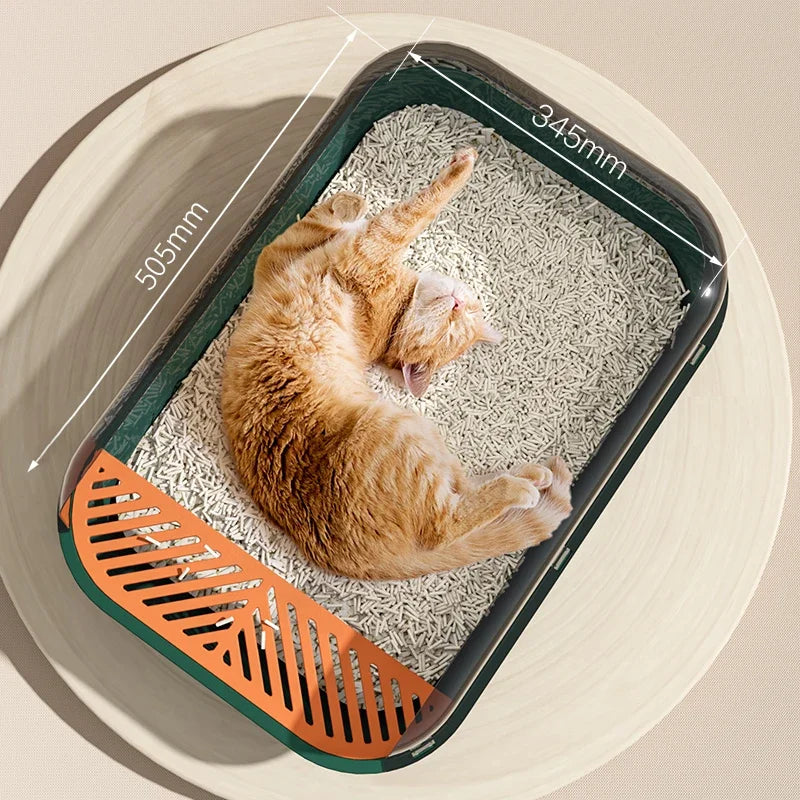Large Capacity Cat Litter Box Semi-closed Anti Splash Cat Tray