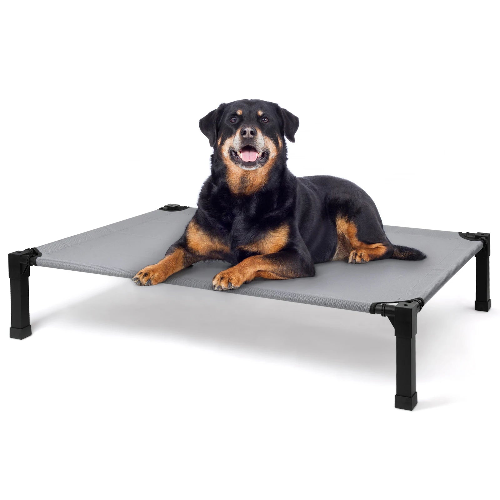 Cooling Raised Pet Cot with Chew Proof Washable Breathable Mesh and Metal Frame,