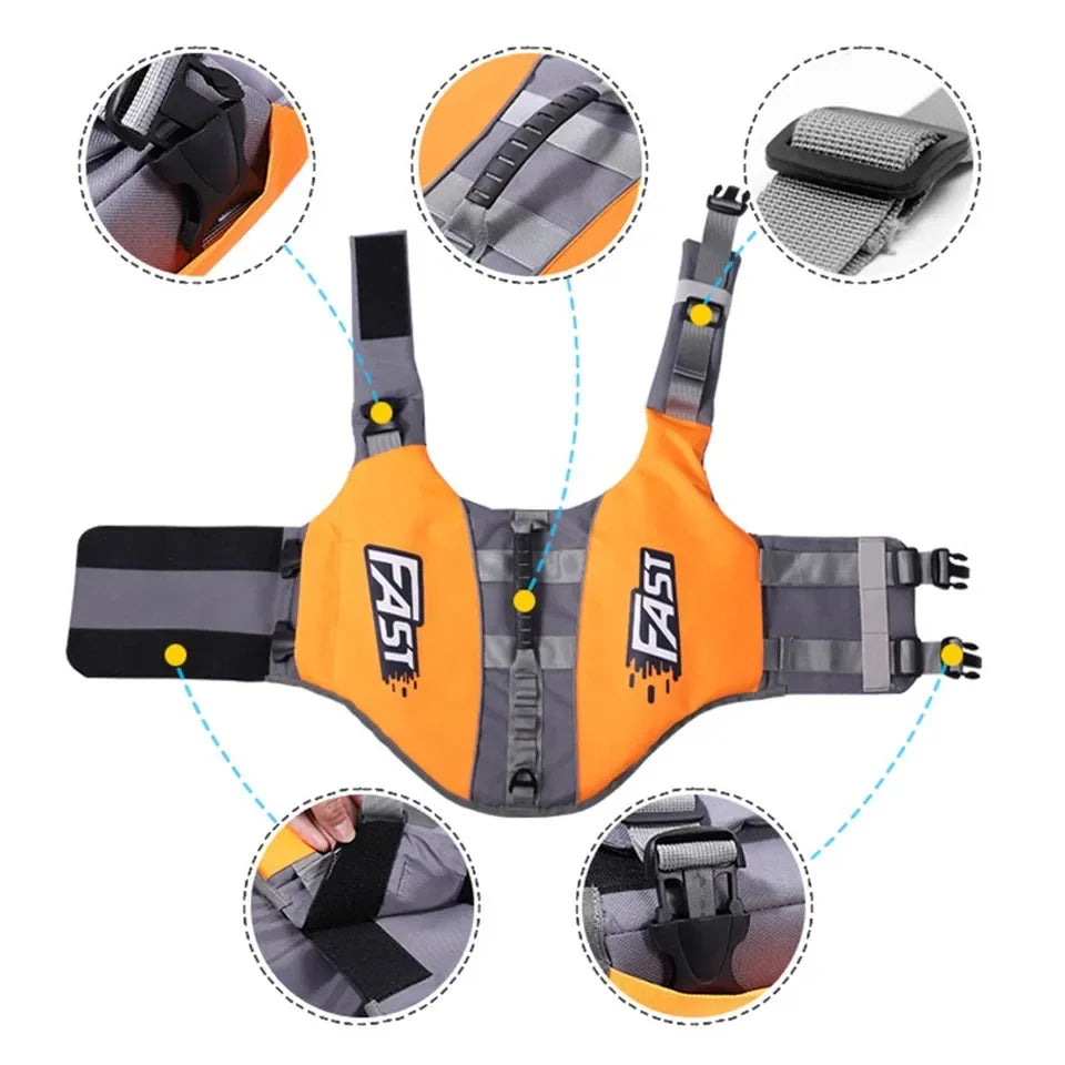 Pet Swimming Life Jacket Safety Vest for Dogs Adjustable Reflective