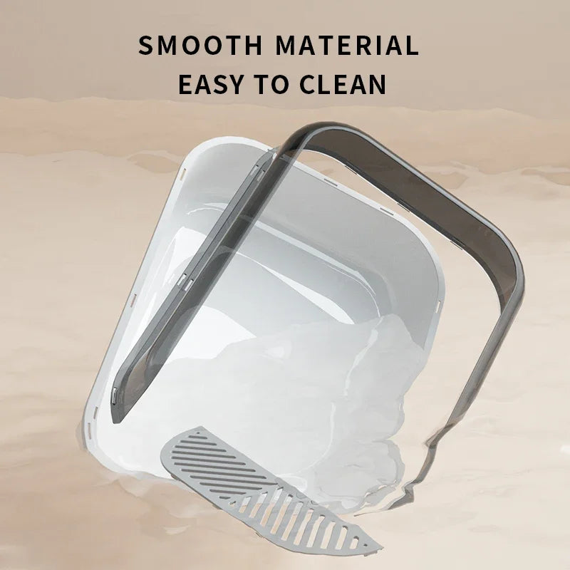 Large Capacity Cat Litter Box Semi-closed Anti Splash Cat Tray