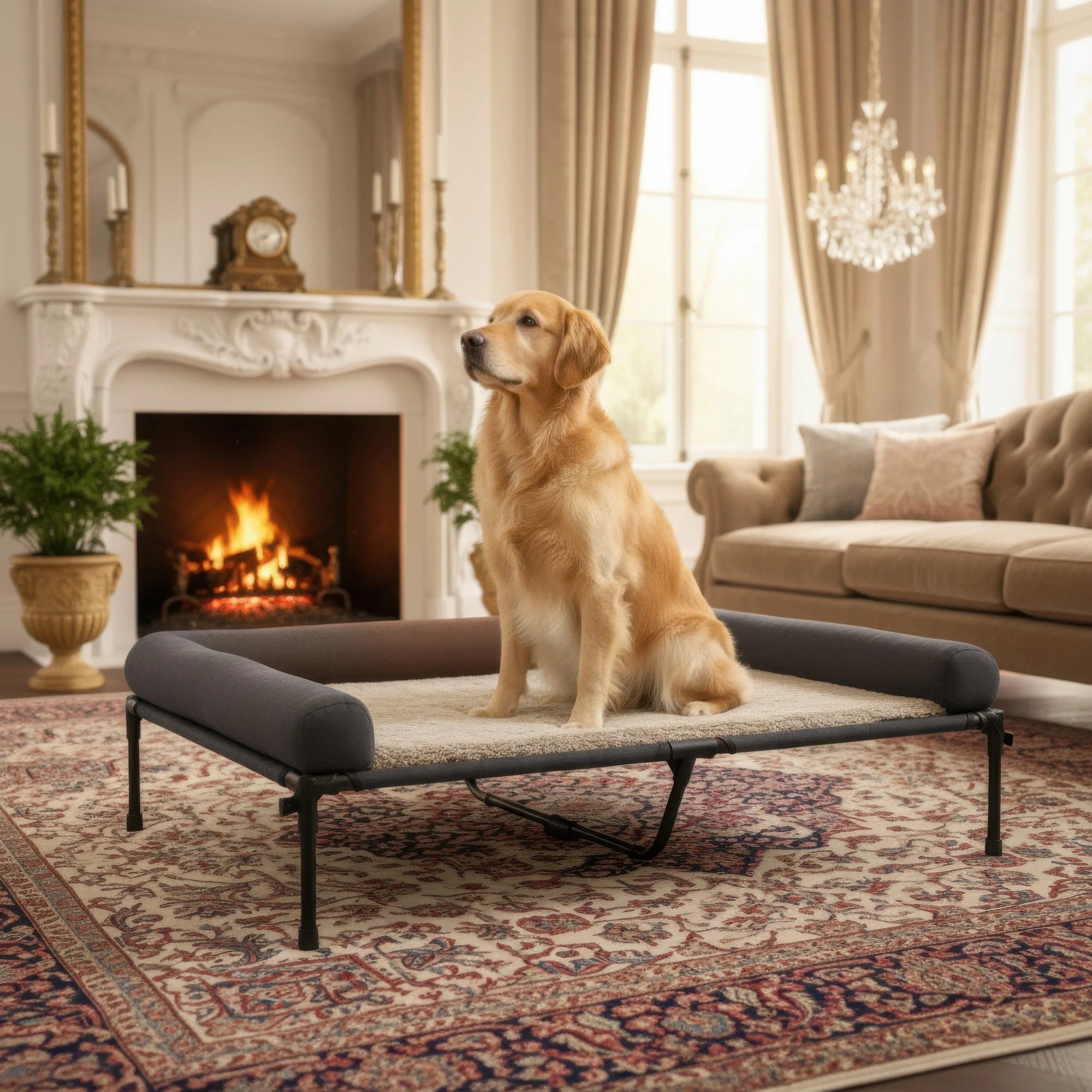 Cooling Elevated Dog Bed for any size Dogs, Indoor & Outdoor Raised Warm Bed