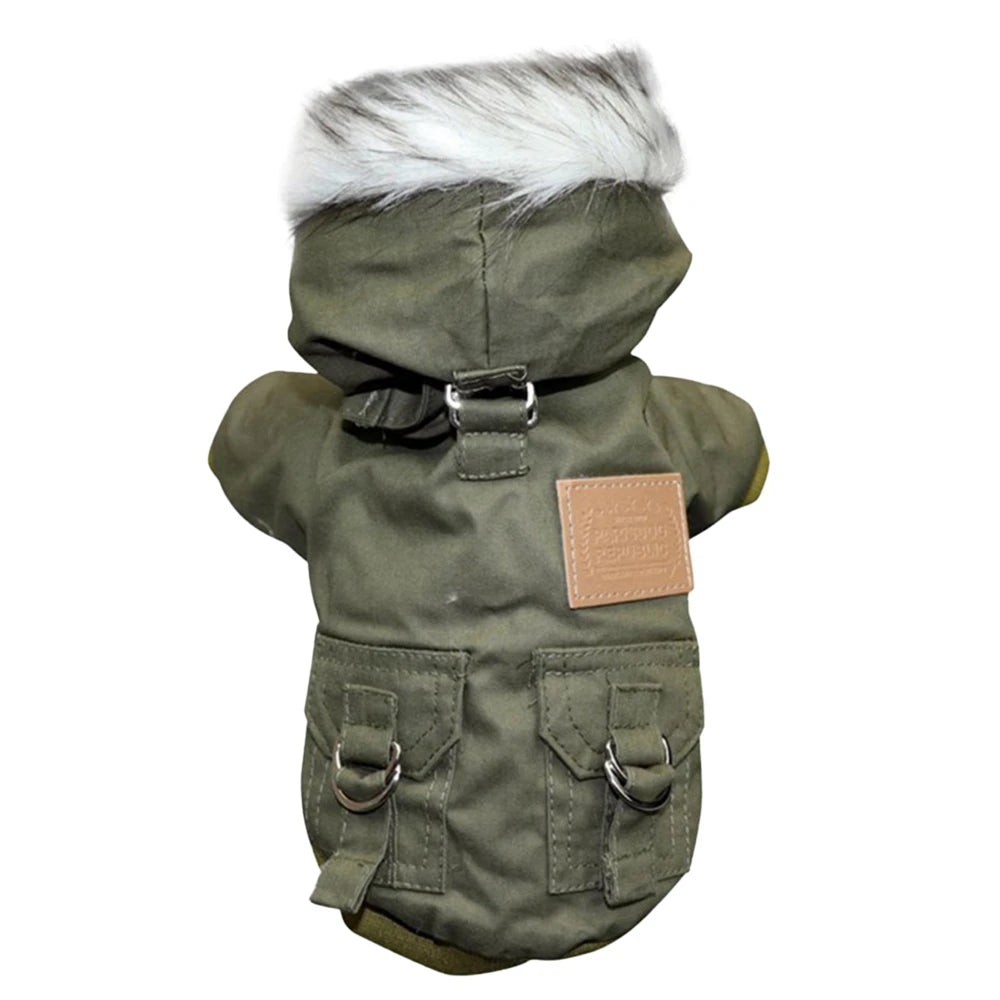 Dog Jacket With Harness Winter Hiking Coat Hoodie Vest Windproof Outdoor Jacket