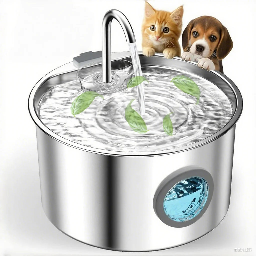 Stainless Steel , 108oz Pet Fountain Dispenser Automatic for Inside Dog Cats.