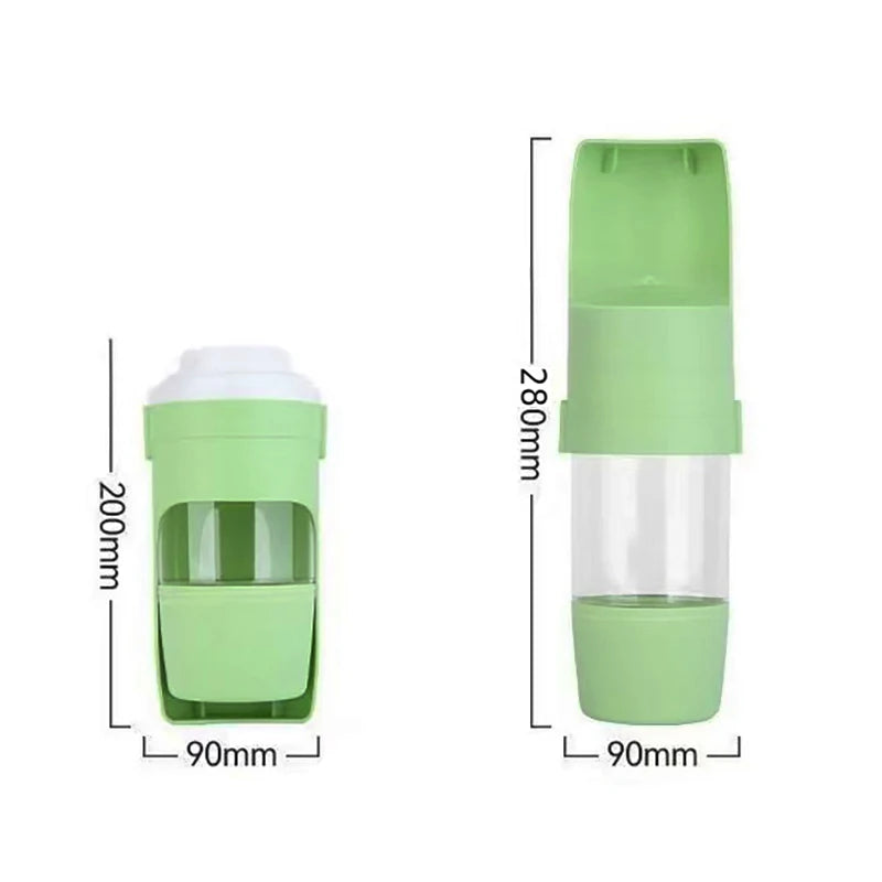 New Portable Two-In-One Foldable Pet Water Bottle with Food Container
