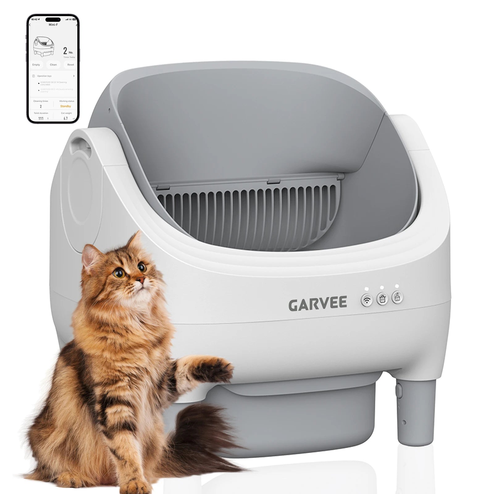 Self Cleaning Automatic Cat Litter Box, APP Control odor-free