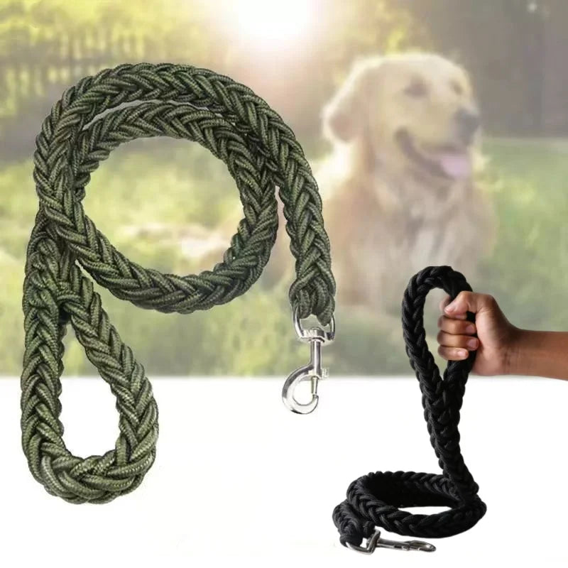 Large Dog Leash Nylon Braided Traction Rope Pet Walking Thick Hand Rope