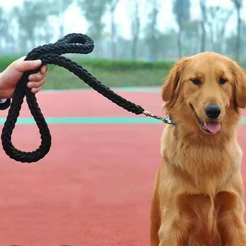 Large Dog Leash Nylon Braided Traction Rope Pet Walking Thick Hand Rope