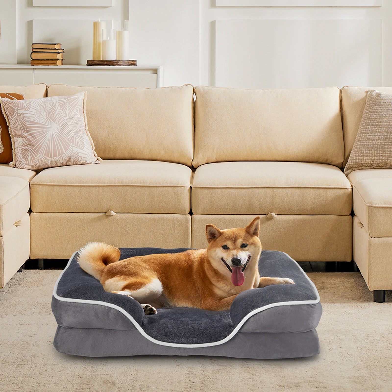 JHK Orthopedic Bed Memory Foam Bed for Small Dogs & Cats with Washable Removable