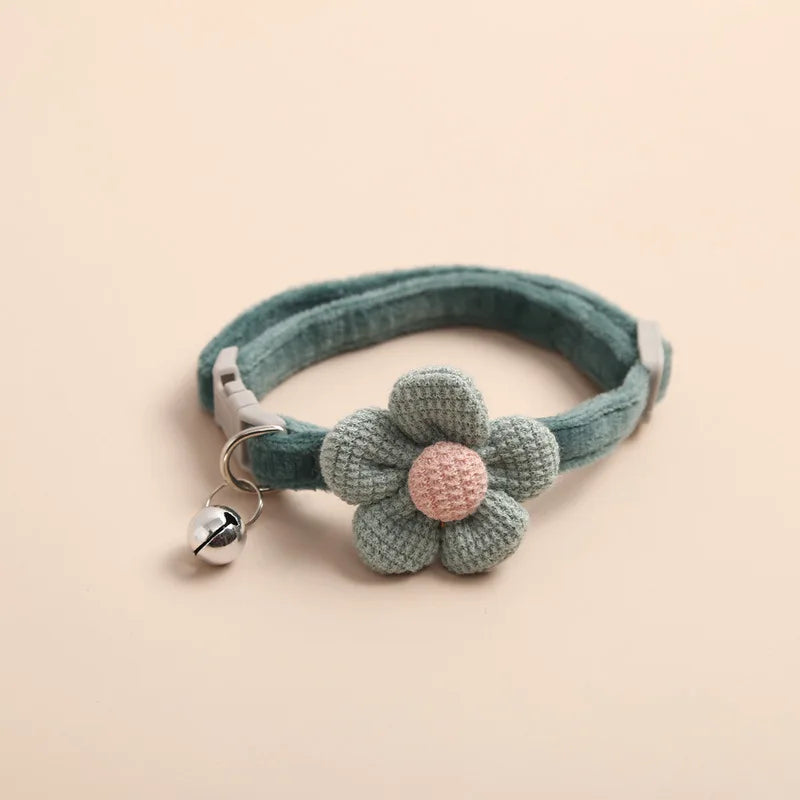 1Pc Cat Collar with Cute Flower  Adjustable Buckle