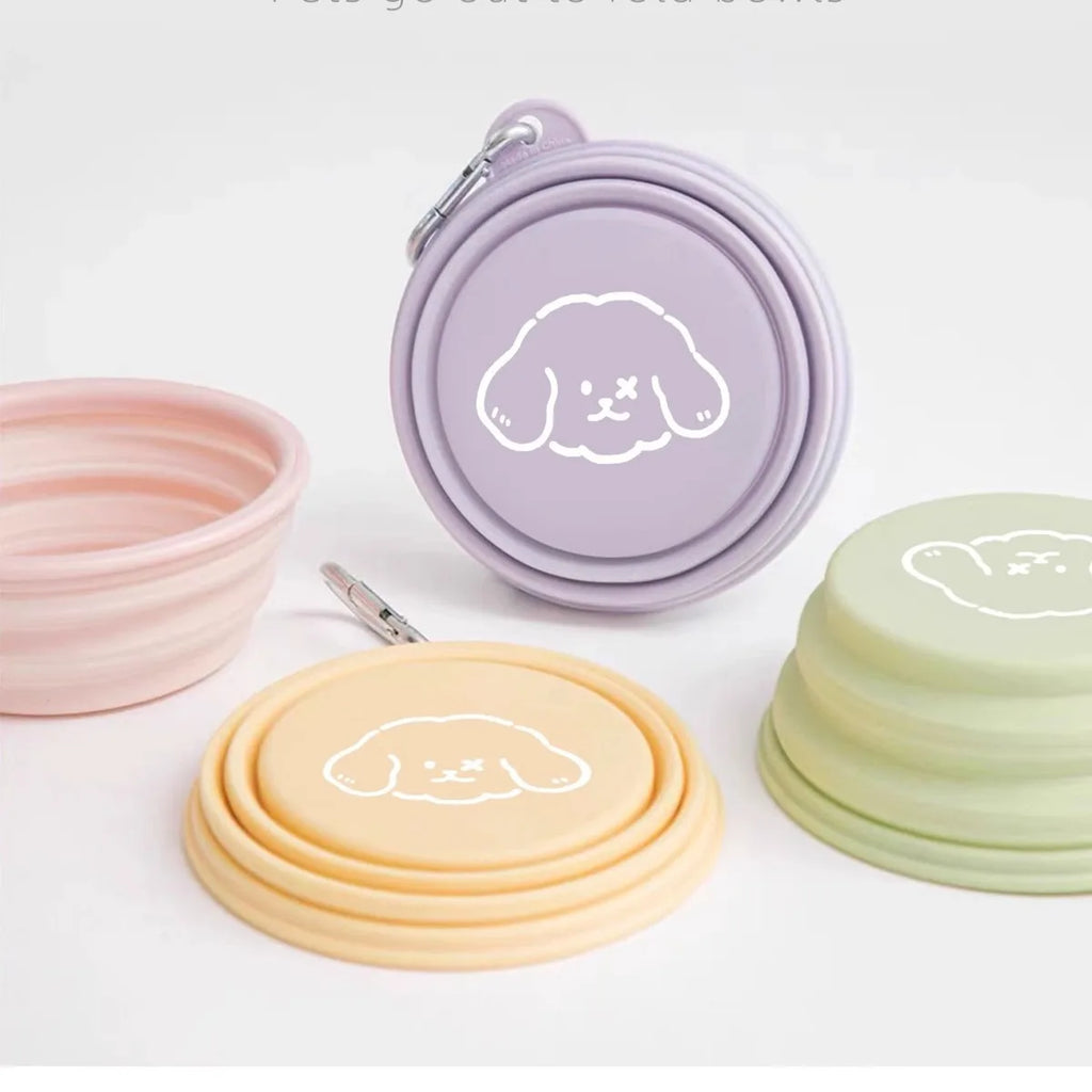 Outdoor Drinking Portable Silicone  Folding Cat Bowls Dog Bowls