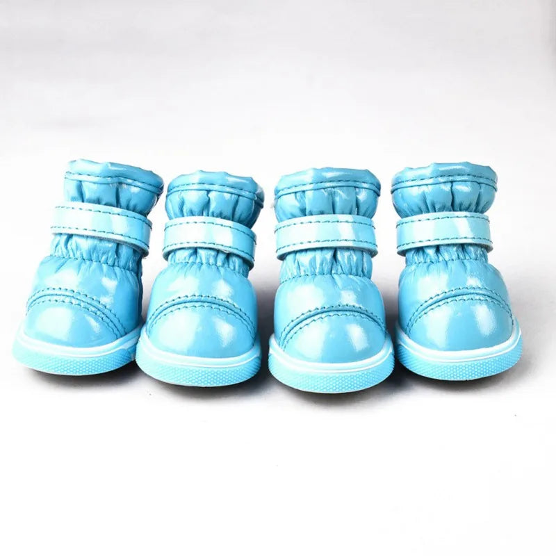 Warm Pet Dog Shoes For Autumn Winter Fleece Puppy Shoes Waterproof