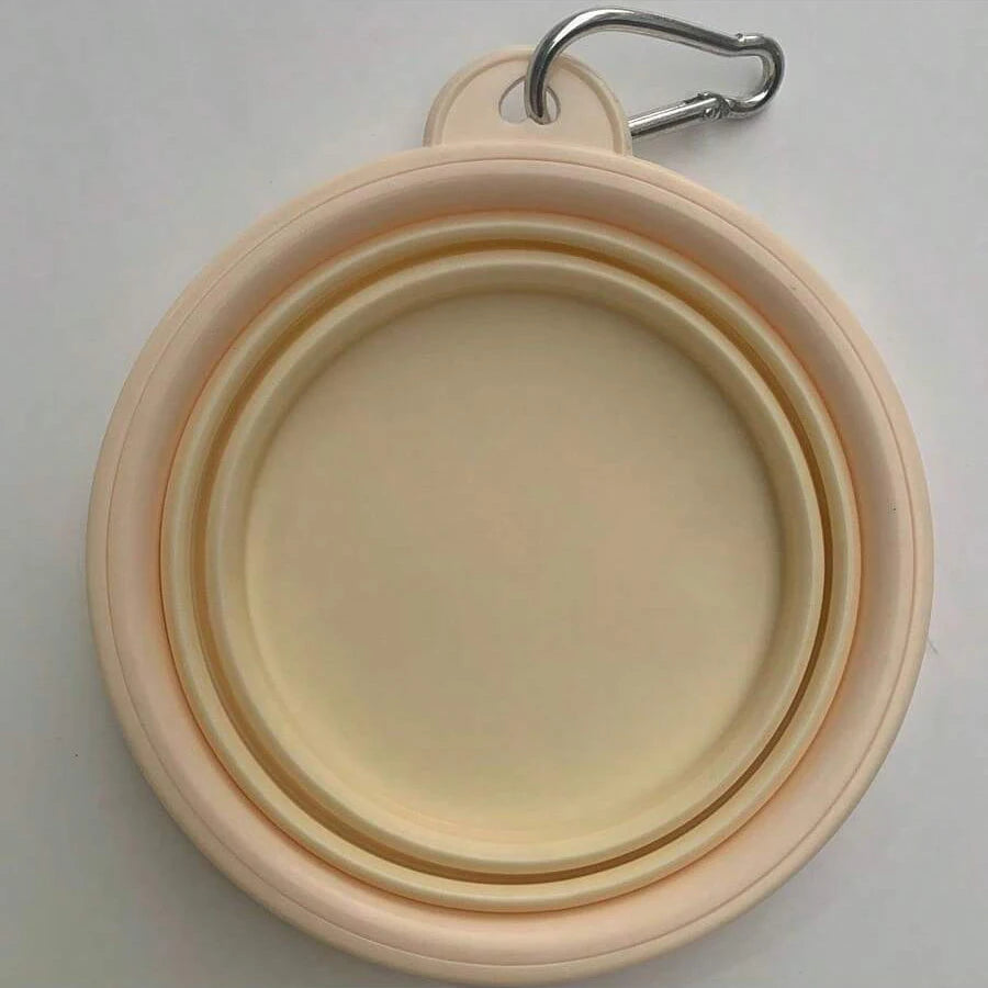 350ml  Pet Outing Portable Foldable Dog Cat Food Bowl  Carabiner