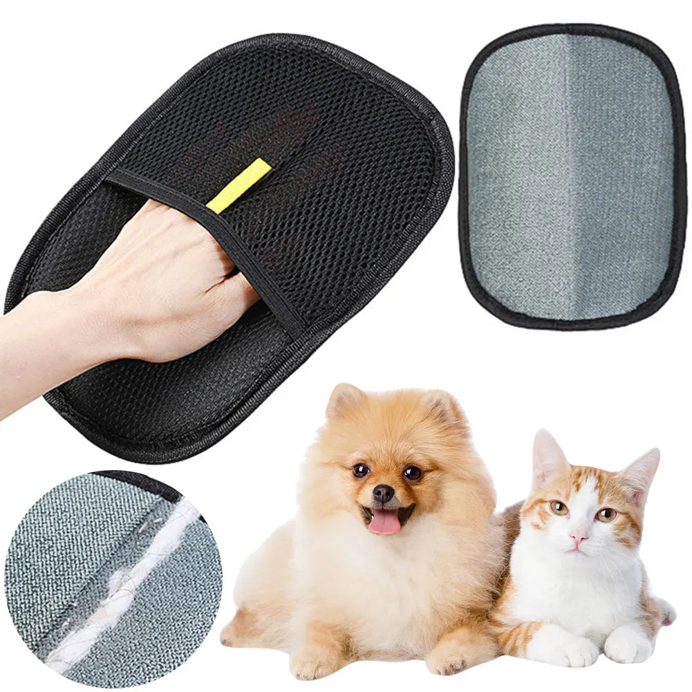 Grooming Gloves Hair Remover Brush  Remover for Dog Cat Rabbit with Long/Short/Curly Hair