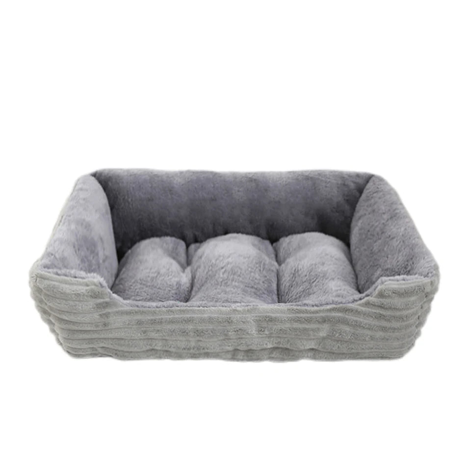 Pet Cat Dog Bed Cozy Square Plush Kennel Puppy Sofa Bed Small Large Dog Sleep Pad Portable Pet Bed Nest Pet Supplies Accessories