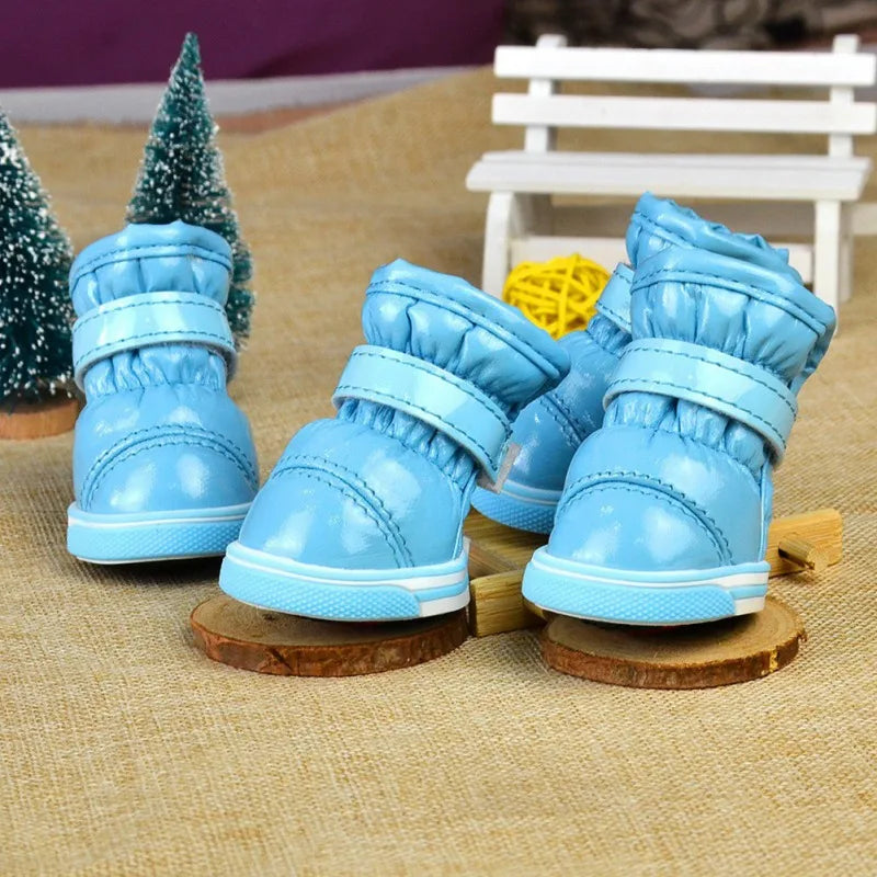 Warm Pet Dog Shoes For Autumn Winter Fleece Puppy Shoes Waterproof